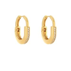 Pave Oval Earrings
